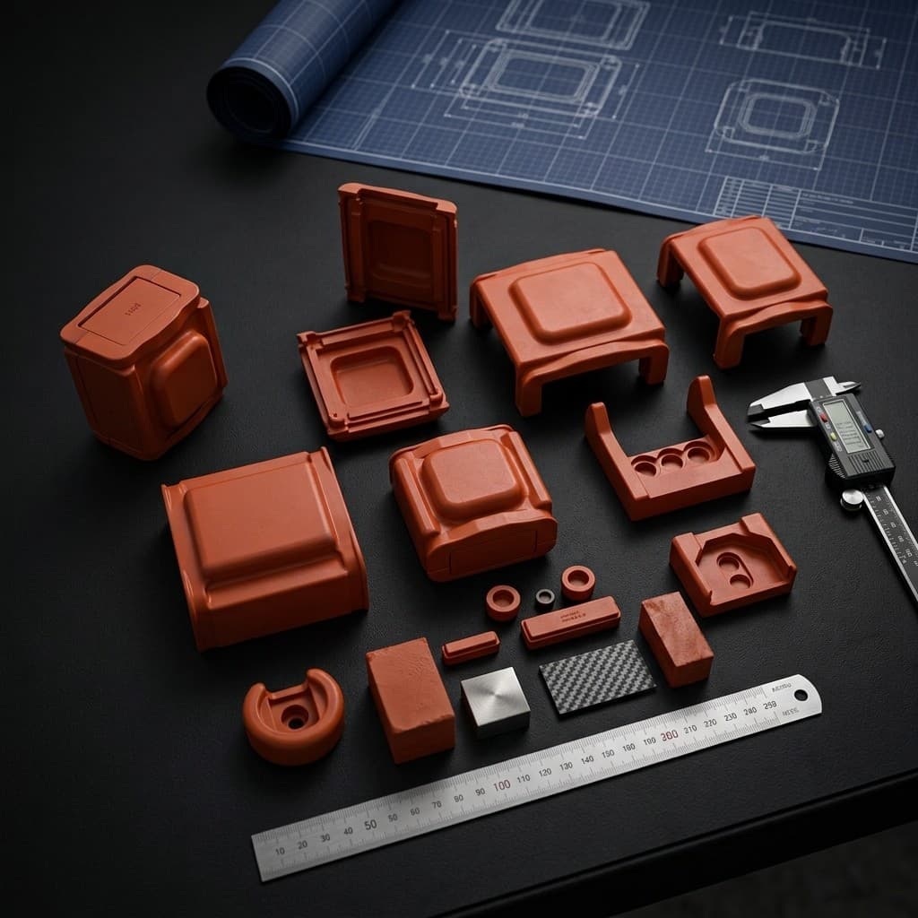 Orange molded elastomer components and engineering blueprint